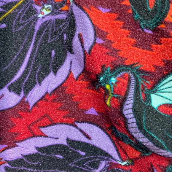 LuLaRoe Leggings Disney Maleficent Dragon OS Red - Picture 9 of 14
